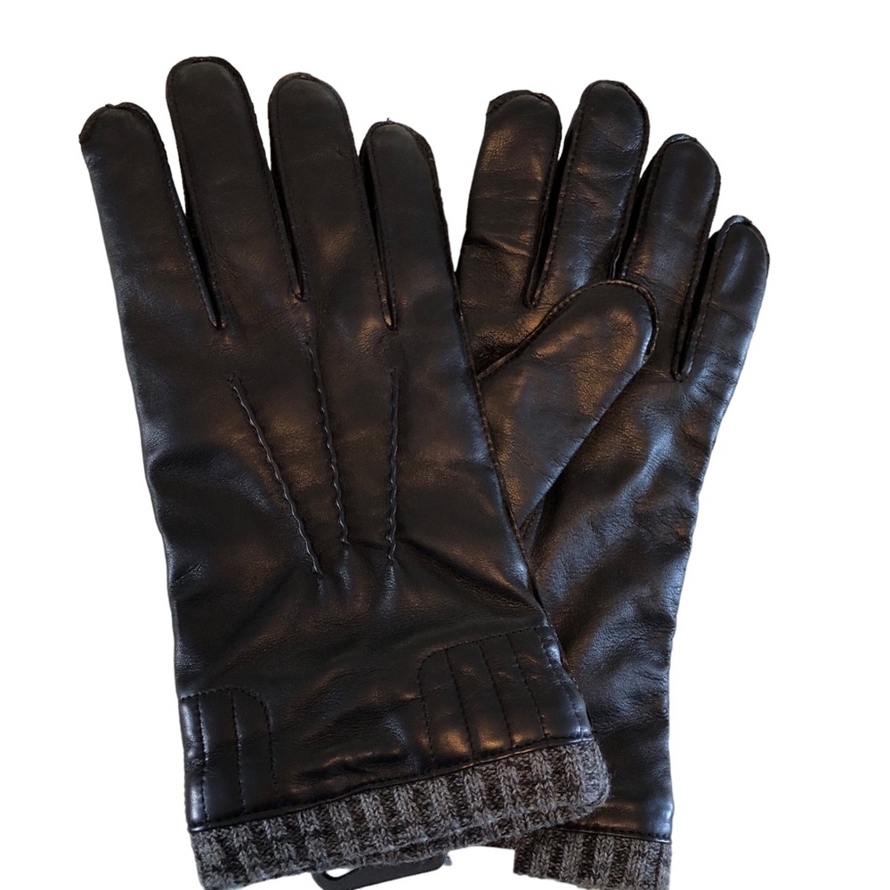 ili World New York Leather Gloves Black Mens Size M